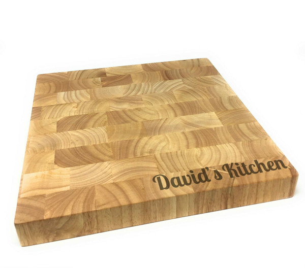 Personalised Heveawood End Grain Square Chopping Board (BestSeller)