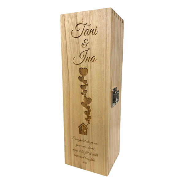 Personalised FSC Wooden Single Wine Box (Bestseller) - New Home Design