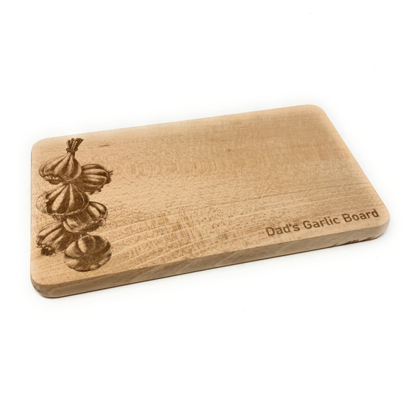 Personalised Compact Chopping Serving Board - Garlic Design