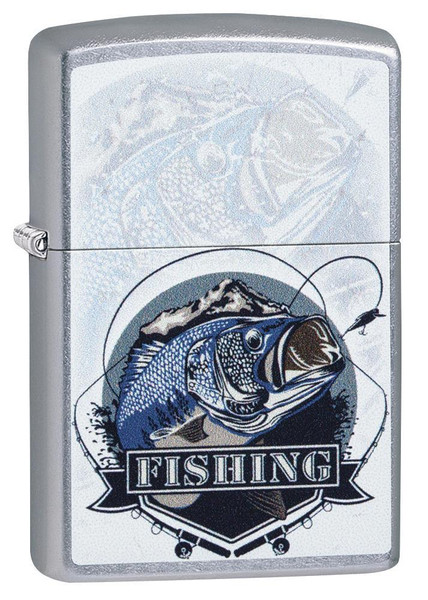 Personalised Bass Fishing Street Chrome Genuine Zippo Lighter