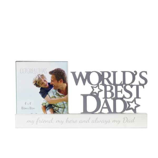 4" X 4" - CELEBRATIONS PHOTO FRAME - WORLD'S BEST DAD - Daddy Father's Day Gift
