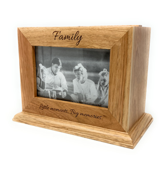Personalised Oak Effect Photo Album Storage Memories Box