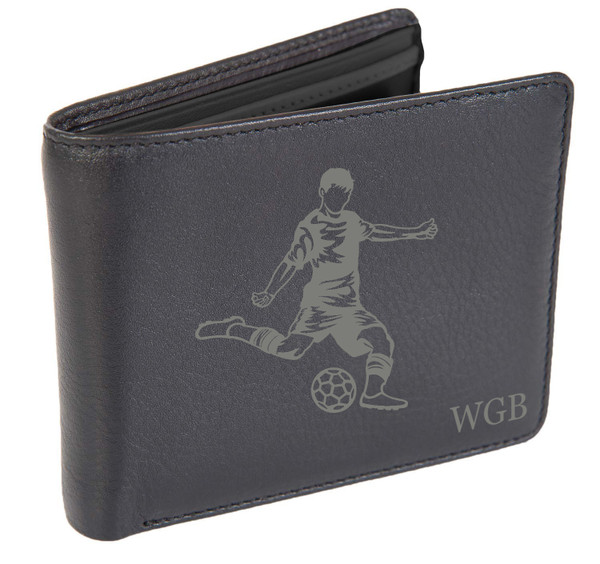 Personalised Footballer Design RFID Leather Wallet