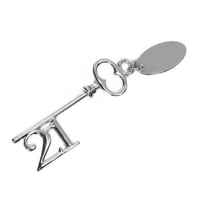 Milestone Silver Plated 21st Birthday Key Keepsake Con - Foto 4