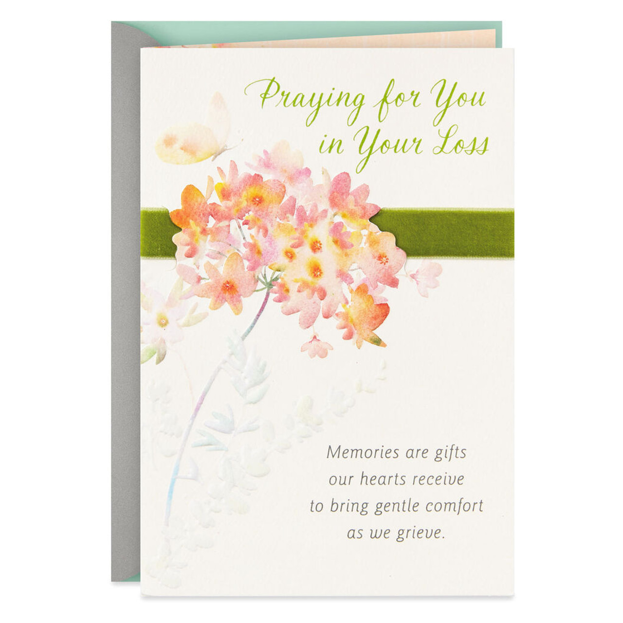 Pink Blooms Religious Sympathy Card