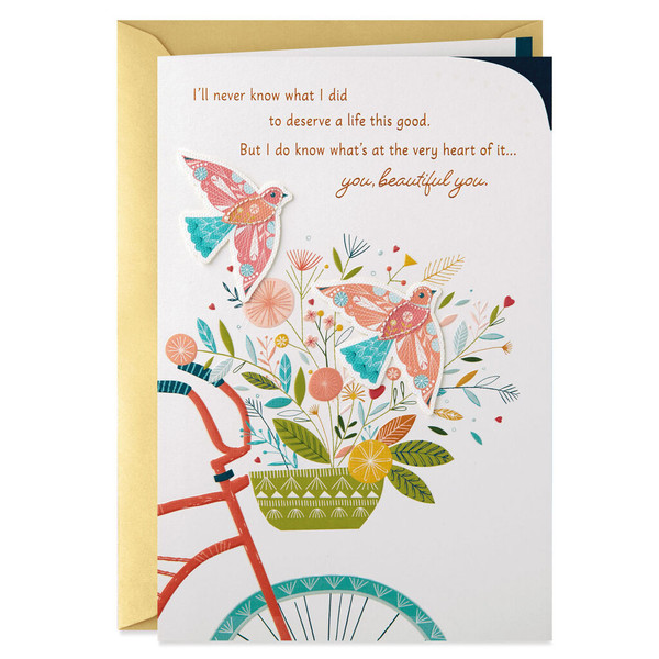 Blooming Bicycle Basket Mother's Day Card for Wife