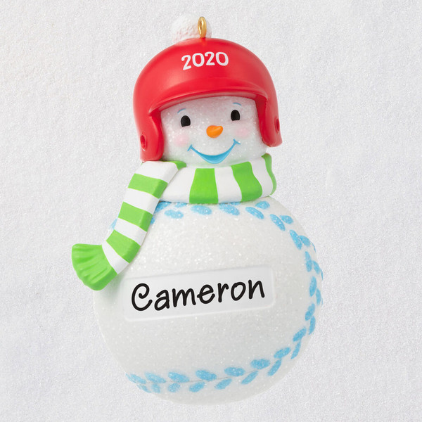 Baseball Snowman 2020 Personalized Ornament