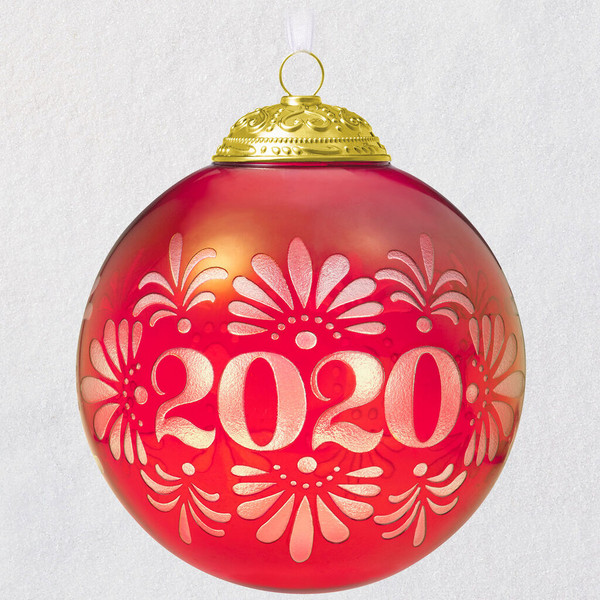 2020 Christmas Commemorative Glass Ball Ornament