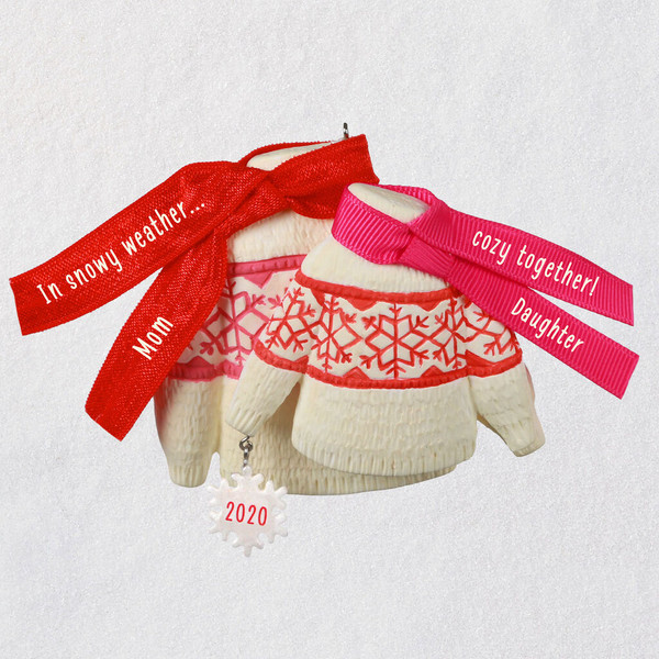 Cozy Together Mom and Daughter Matching Sweaters 2020 Ornament