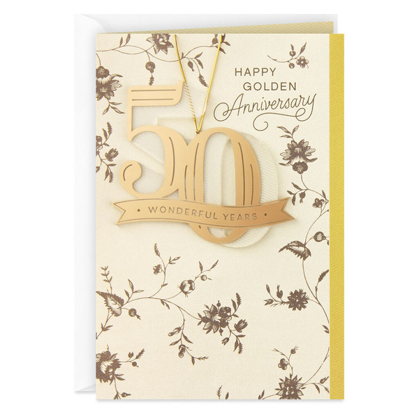 50 Wonderful Years Anniversary Card With Removable Keepsake