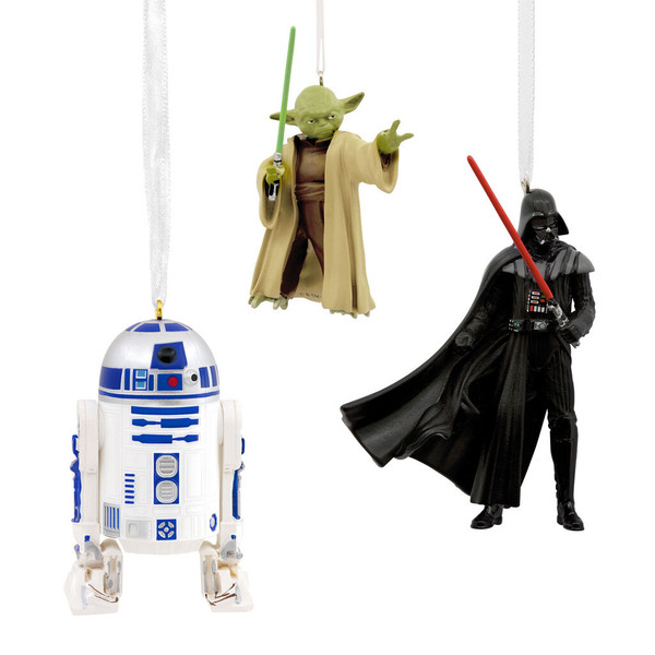 Star Wars™ Darth Vader™, R2-D2™ and Yoda™ Hallmark Ornaments, Set of 3