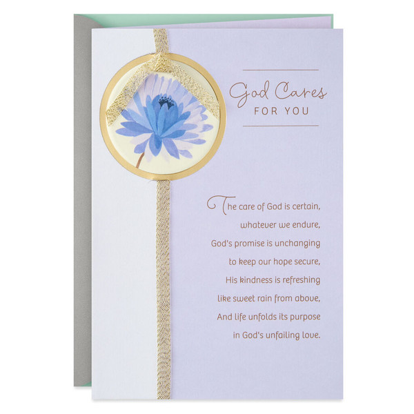 God Cares For You Religious Encouragement Card