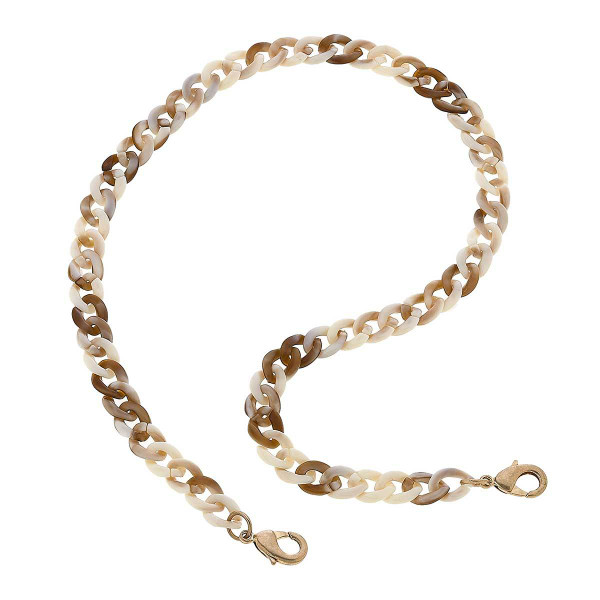 Legacy Resin Curb Chain Mask Necklace in Cappuccino - 20"
