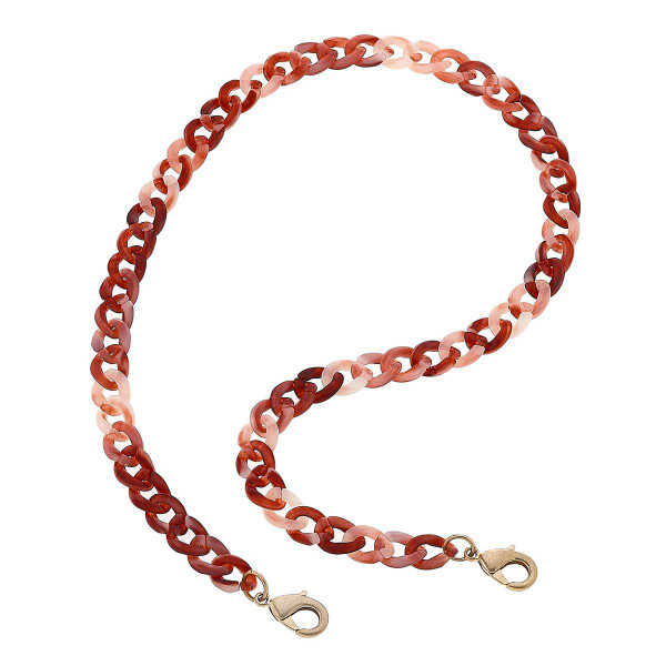 Legacy Resin Curb Chain Mask Necklace in Coral - 20"