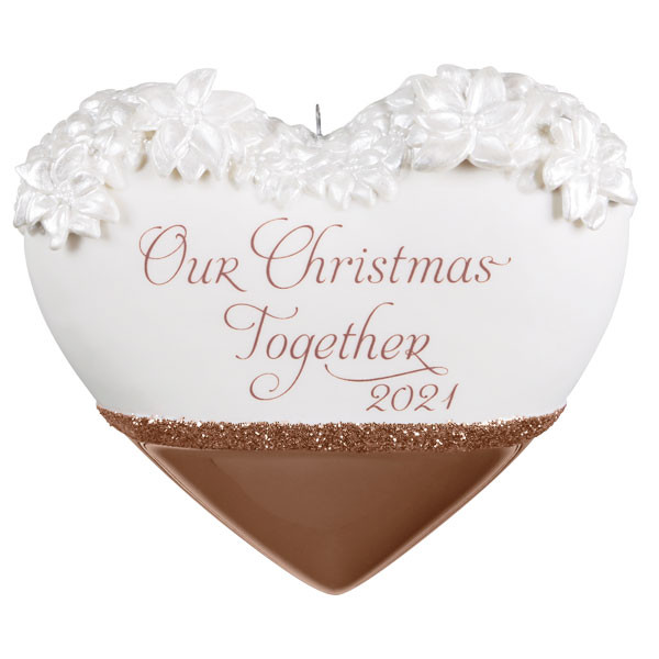 Our Christmas Together Heart 2021 Porcelain Ornament