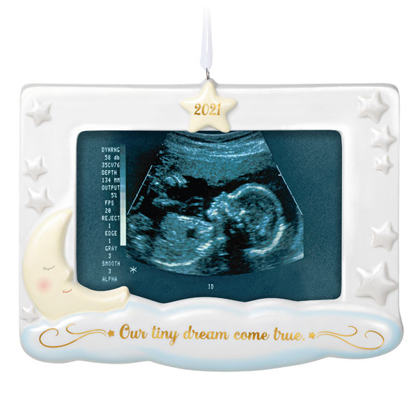 Dream Come True Sonogram 2021 Porcelain Photo Frame Ornament