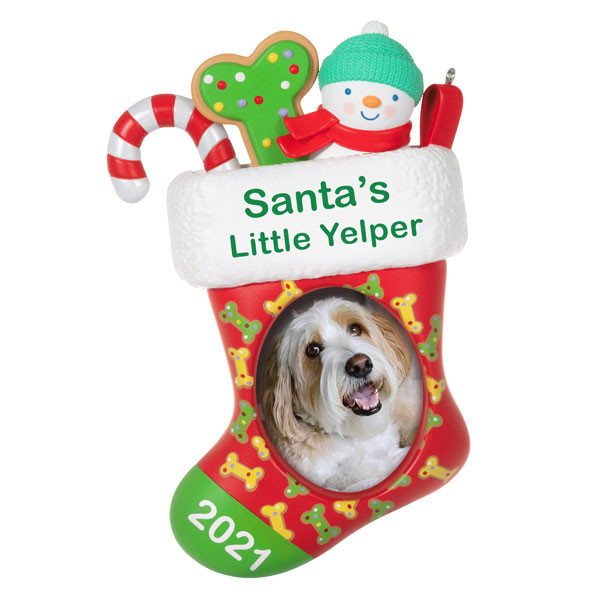 Santa's Little Yelper 2021 Photo Frame Ornament