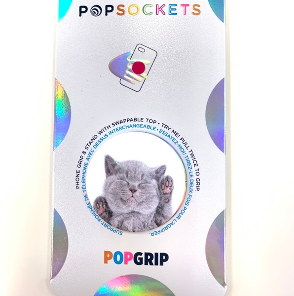 Tiny Grey Kitten Pop Socket