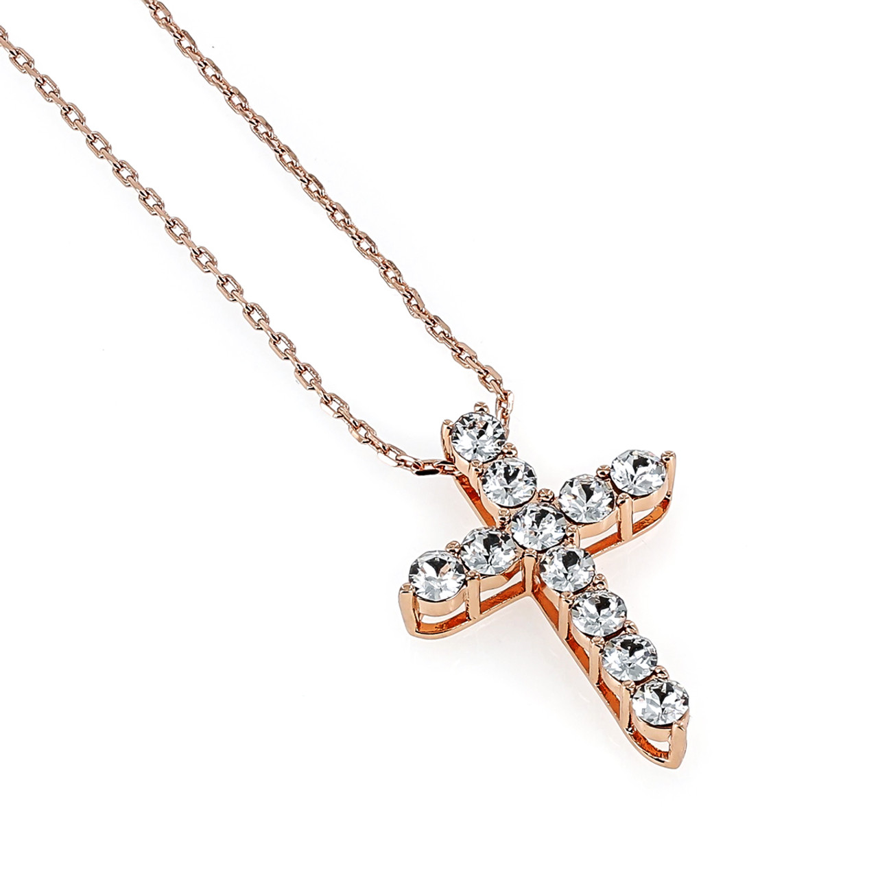 Pearl Large Crystal Cross Necklace – VidaKush
