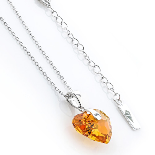 Orange - Astral Pink Truly in Love Heart Necklace  