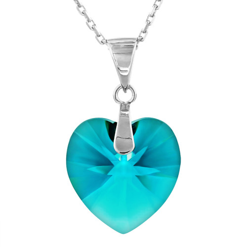Blue Zircon Xilion Heart Necklace 