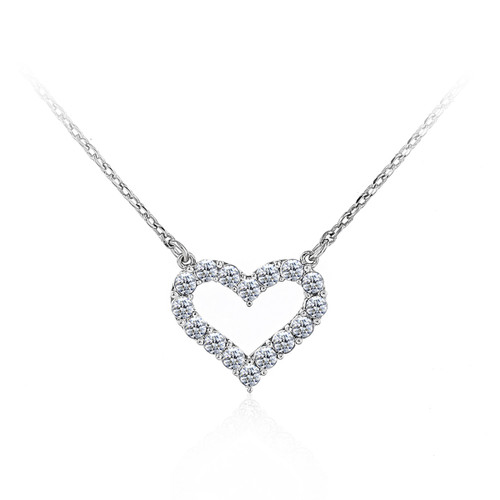 Claire's Club Clear Heart Silver-tone Necklace | Claire's US