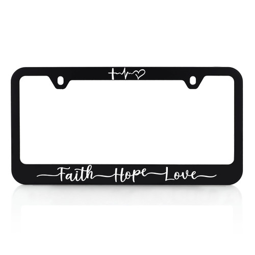 Faith Hope Love UV printed Plastic License Plate Frame