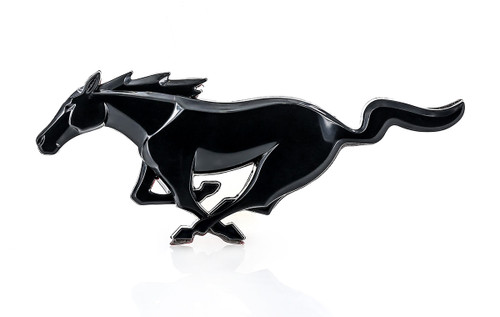 3D Mustang Pony Black Plastic Emblem 
