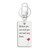 Rectangular Shape White Leather Key Chain with UV Printed Graphic on both sides