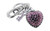 Baron Jewelry Crystal Pink Big Heart Key chain embellished with Crystals