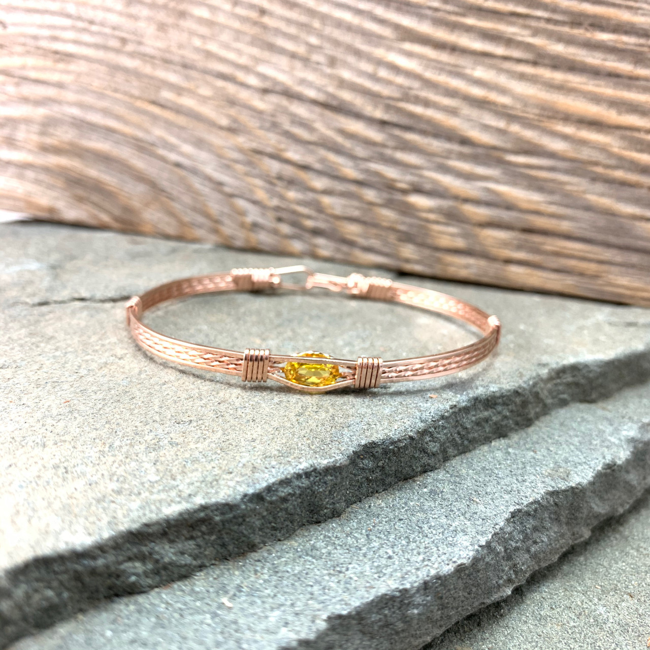 Created Golden Topaz 4 wire Bracelet w/options - Kimberley Jade