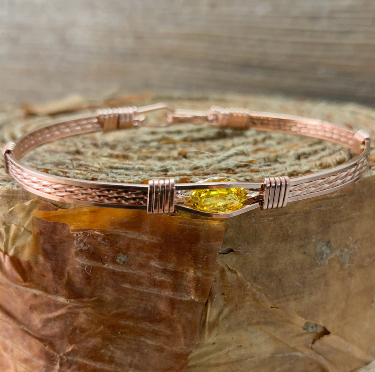 Created Golden Topaz 4 wire Bracelet w/options - Kimberley Jade