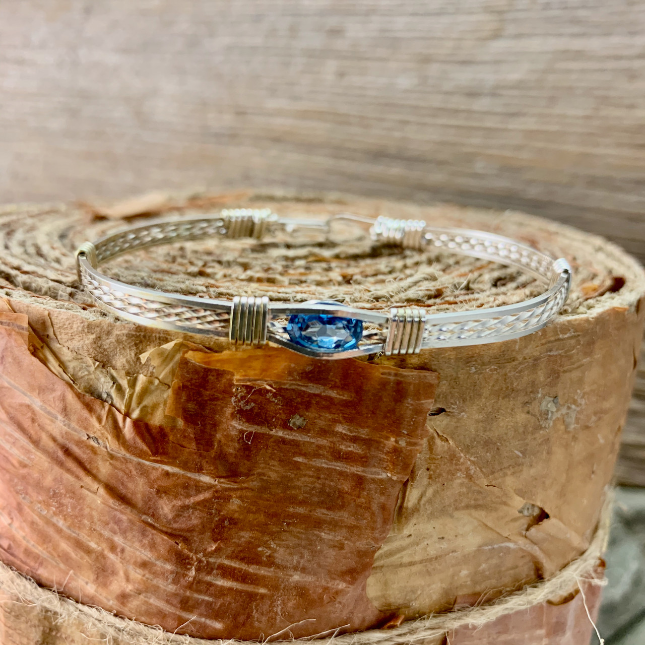 Created Blue Zircon 4 wire Brac w/options - Kimberley Jade - Wire