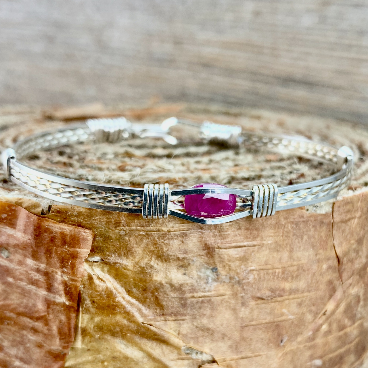 Ruby Faceted Gemstone Brac w/options - Kimberley Jade - Wire To