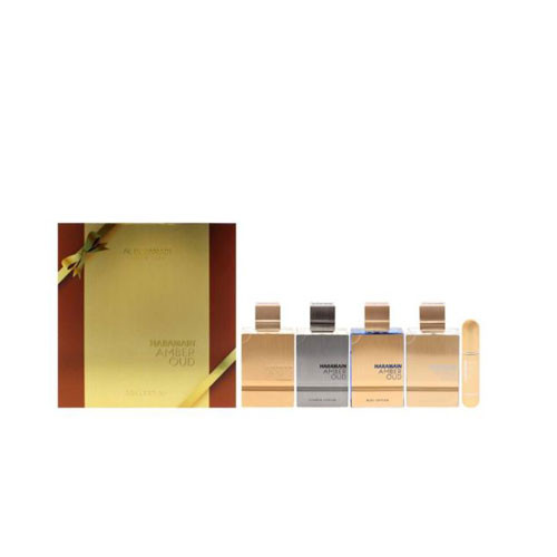 SET AL HARAMAIN AMBER OUD COLLECTION MEN ( 4 PC )4 X2.0 EDP SP(GOLD,BLEU,WHITE,CARBON) (WITH ATOMIZER & BRIEFCASE) / 6291100131822