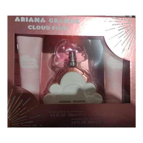 SET ARIANA GRANDE CLOUD PINK WOMEN ( 3 PC )3.4 OZ EDP SP /3.4 OZ SHOWER GEL /3.4 OZ BODY SOUFFLE / 810101507151