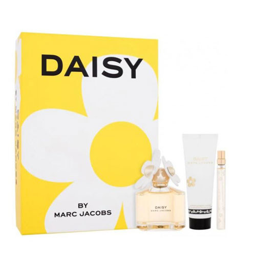 SET MARC JACOBS DAISY WOMEN  ( 3 PC )3.3 OZ EDT SP / 2.5 OZ BL / 0.33 OZ EDT SP / 3616305181367
