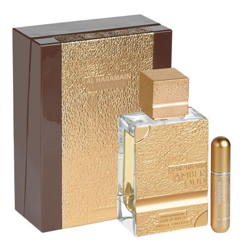 AL HARAMAIN  AMBER OUD GOLD 999.9 DUBAI  2.5 OZ EXTRAIT DE PERFUM+REFILLABLE ATOMISER / 6291106814811