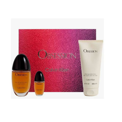 SET CALVIN KLEIN OBSESION WOMEN (3 PC ) 3.4 OZ  EDP SP / 3.4  OZ BL / 0.50 OZ EDP  / 3616305266187