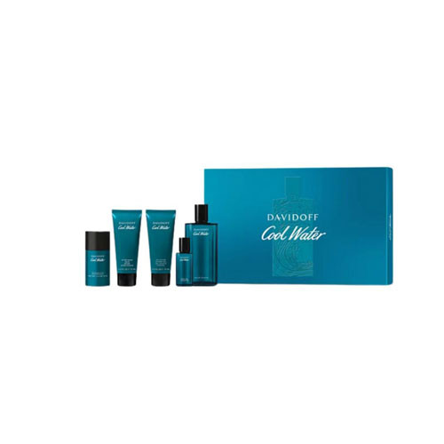 SET DAVIDOFF COOL WATER MEN ( 5 PC ) 4.2 OZ EDT SP / 2.5 OZ A/SHAVE BALS / 2.5 OZ SG /2.4 OZ DEO STICK /0.50 OZ EDT SP / 3616305446527