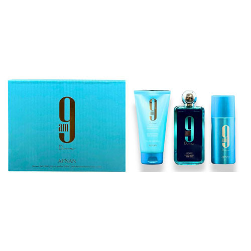 SET AFNAN 9AM DIVE MEN ( 3PC ) 3.4 OZ EDP SP / 5.0 OZ SHOWER GEL / 5.0 OZ DEO  / 6290171074243