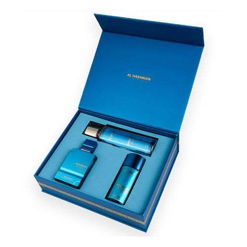 SET AL HARAMAIN AMBER OUD AQUA DUBAI UNISEX EDITION GIFT ( 3 PC )2.5 OZ EDP SP /1.2 OZ  EDP /BODY MIST / 6291106816099