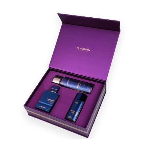 SET AL HARAMAIN AMBER OUD  DUBAI NIGTH UNISEX EDITION GIFT ( 3 PC )2.5 OZ EDP SP /1.2 OZ  EDP /BODY MIST / 6291106816105