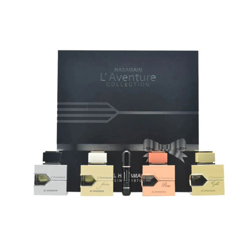 SET AL HARAMAIN L'AVENTURE COLLECTION UNISEX (4 PC )4 X 3.4 OZ EDP SP  (L'AVENTURE,FEMME,ROSE,GOLD)ATOMIZER / 6291100131839