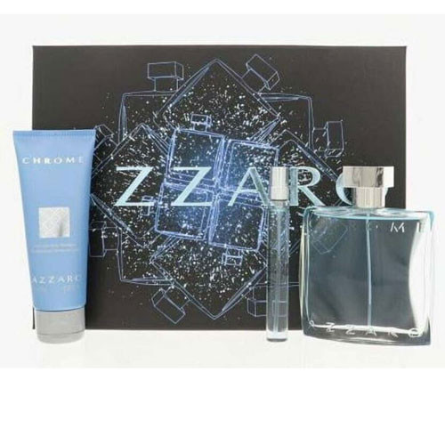 SET AZZARO CHROMECMEN ( 3 PC ) 3.4 OZ EDT SP / 2.5  OZ SHAMPOO /0.33 OZ EDP SP / 3605973073678