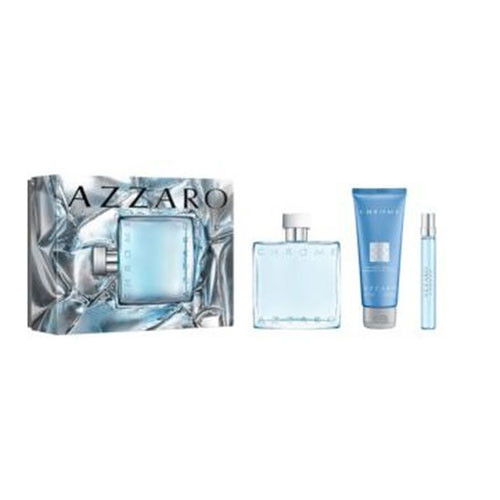SET AZZARO CHROME MEN ( 3 PC )3.4 OZ EDT SP /2.5 OZ SHAMPOO / 0.34 OZ EDT SP / 3614274668407