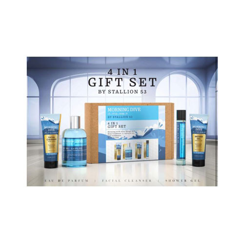 SET EMPER MORNING LIVE BY STALLION 53 UNISEX(4 PC) 3.4 OZ EDP SP/3.4 OZ SG/3.4 OZ FACIAL CLEANER /0.68 EDP SP / 6294021908993