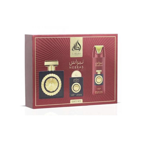 SET LATTAFA  NEBRAS UNISEX ( 3 PC ) 3.4 EDP / 0.68 EDP / PERFUMED SPRAY 6.7 OZ  / 6290362346586