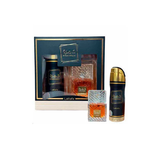 SET LATTAFA KHAMRAH MEN ( 2 PC) 3.4 OZ EDP SP / 6.76 OZ BODY SPRAY / 6290362345794