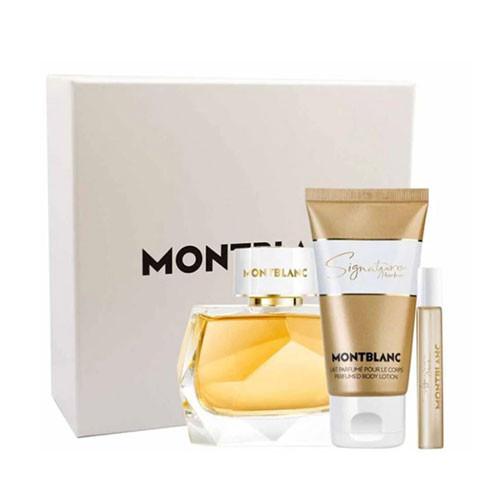 SET MONTBLANC SIGNATURE ABSOLUE WOMEN ( 3 PC ) 3.0 EDP SP / 3.4 OZ BL /0.25 OZ EDP SP / 3386460154451